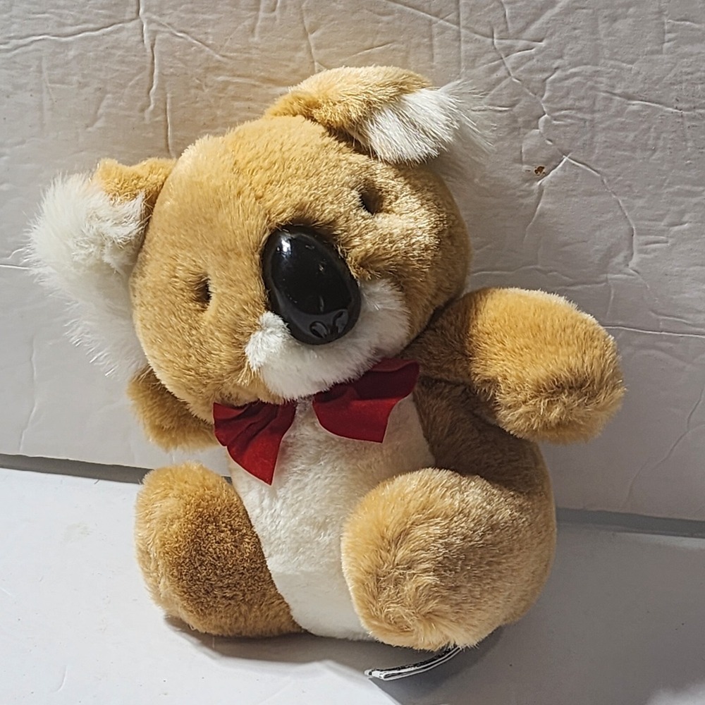 Koala Bear Huggy Limited Edition Paul Sebastian Russ Berrie Vintage Red Bow 8"